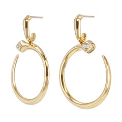 Yellow Gold and Diamond Pave Drop Earrings