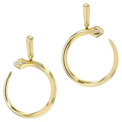 Yellow Gold and Diamond Pave Drop Earrings