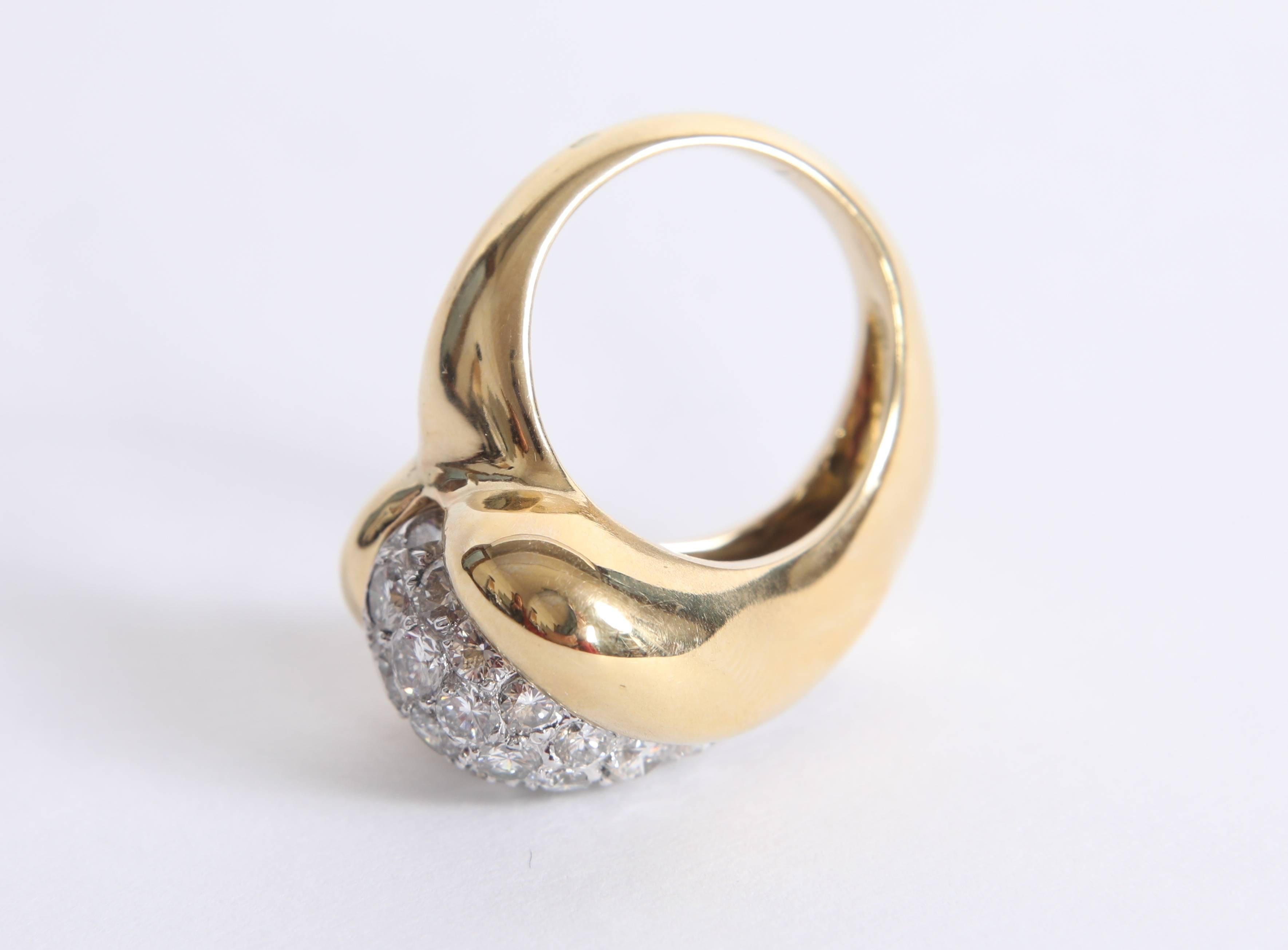 Diamond and 18K Yellow Gold Boule Ring by Marion Jeantet For Sale 2