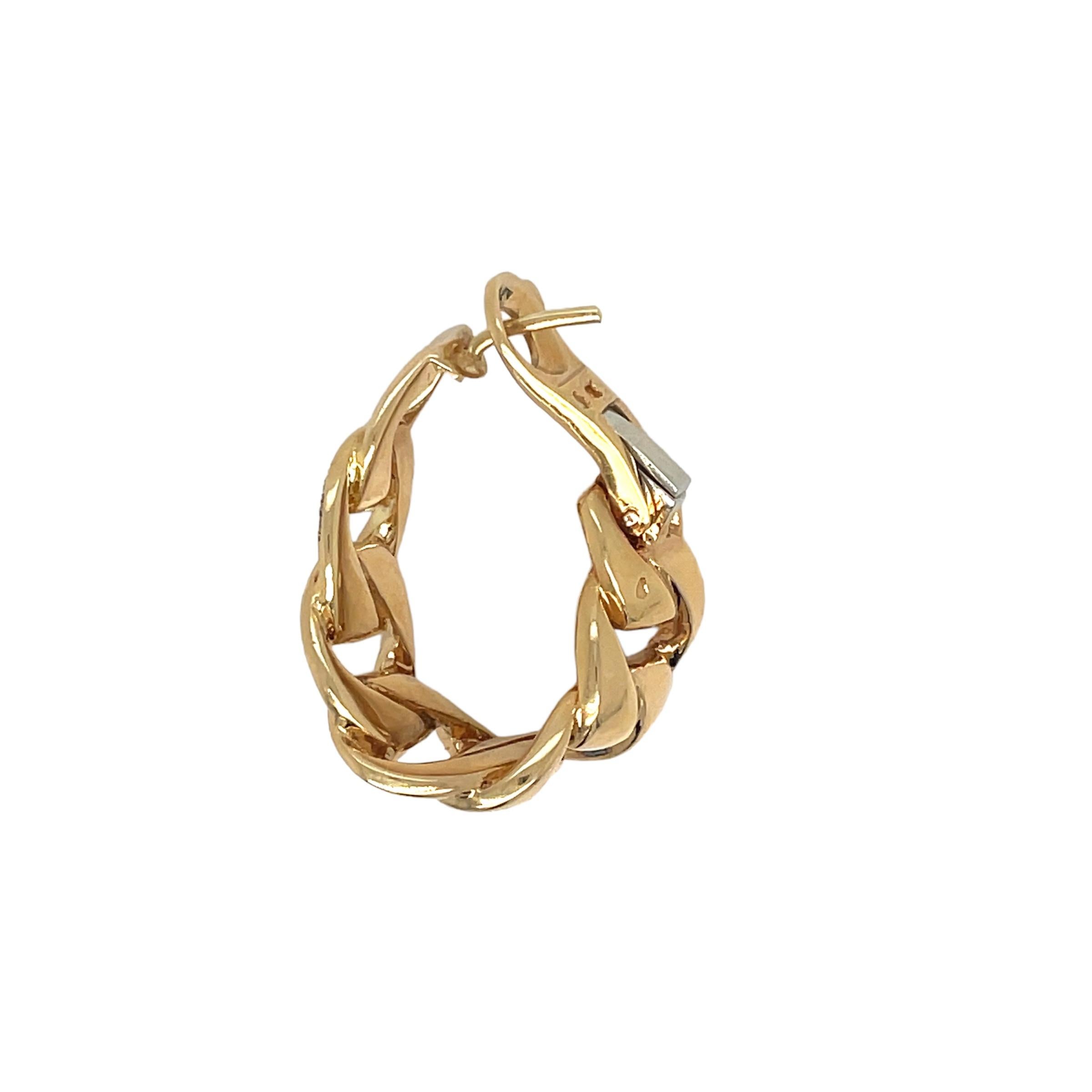 Yellow Gold and Diamonds Cartier Bergamo Model Earrings For Sale 4