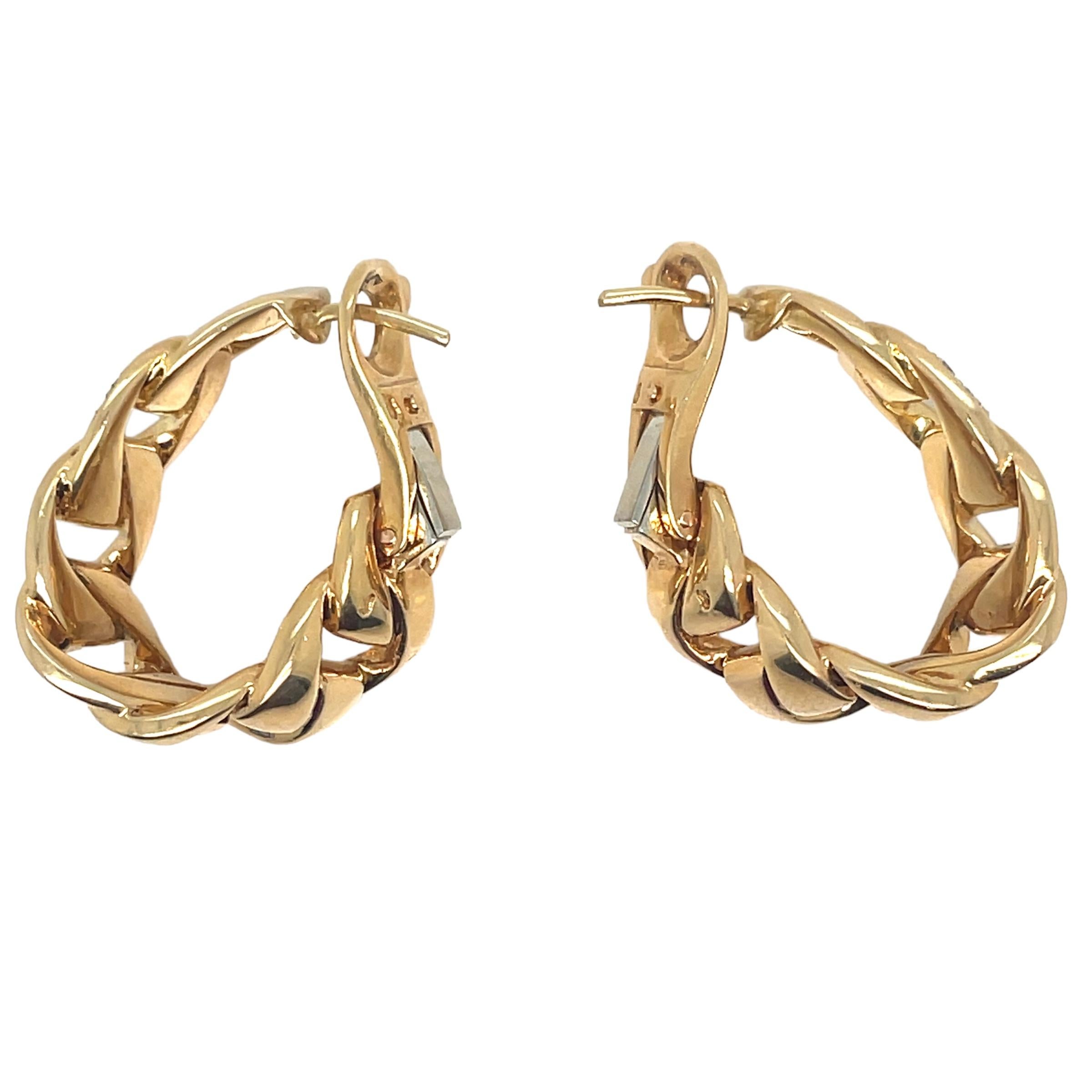 Yellow Gold and Diamonds Cartier Bergamo Model Earrings For Sale 2