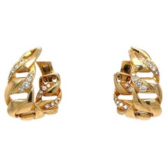 Vintage Yellow Gold and Diamonds Cartier Bergamo Model Earrings