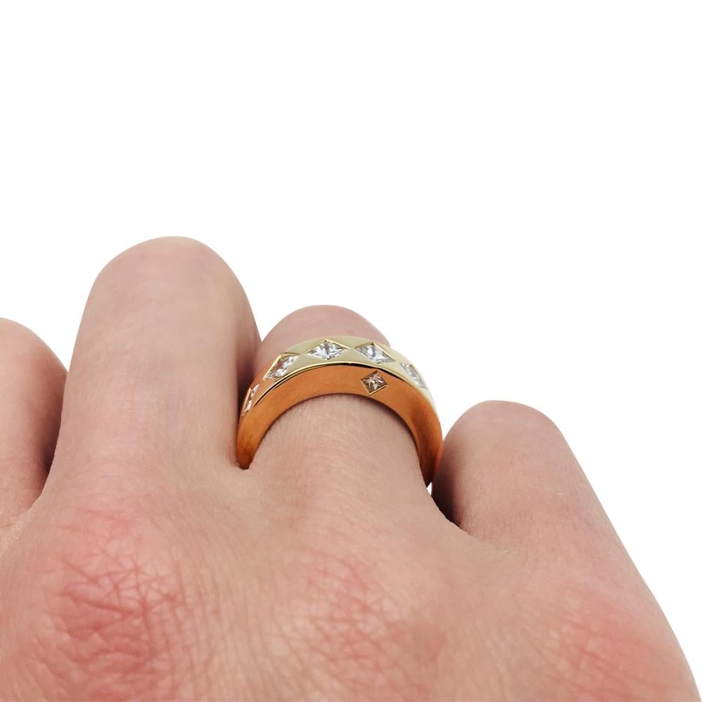 Princess Cut Chanel Ring, Jacquard Collection set with princesse cut diamonds.