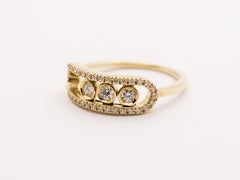 Yellow Gold and Diamonds Three-Stone Ring