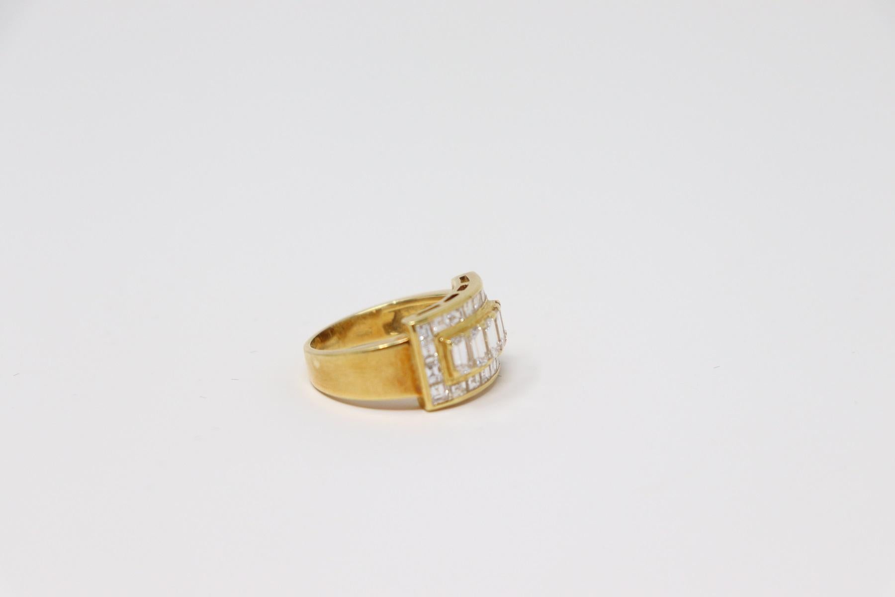 Yellow Gold and Diamonds Wedding or Engagement Ring In New Condition For Sale In Bosco Marengo, IT