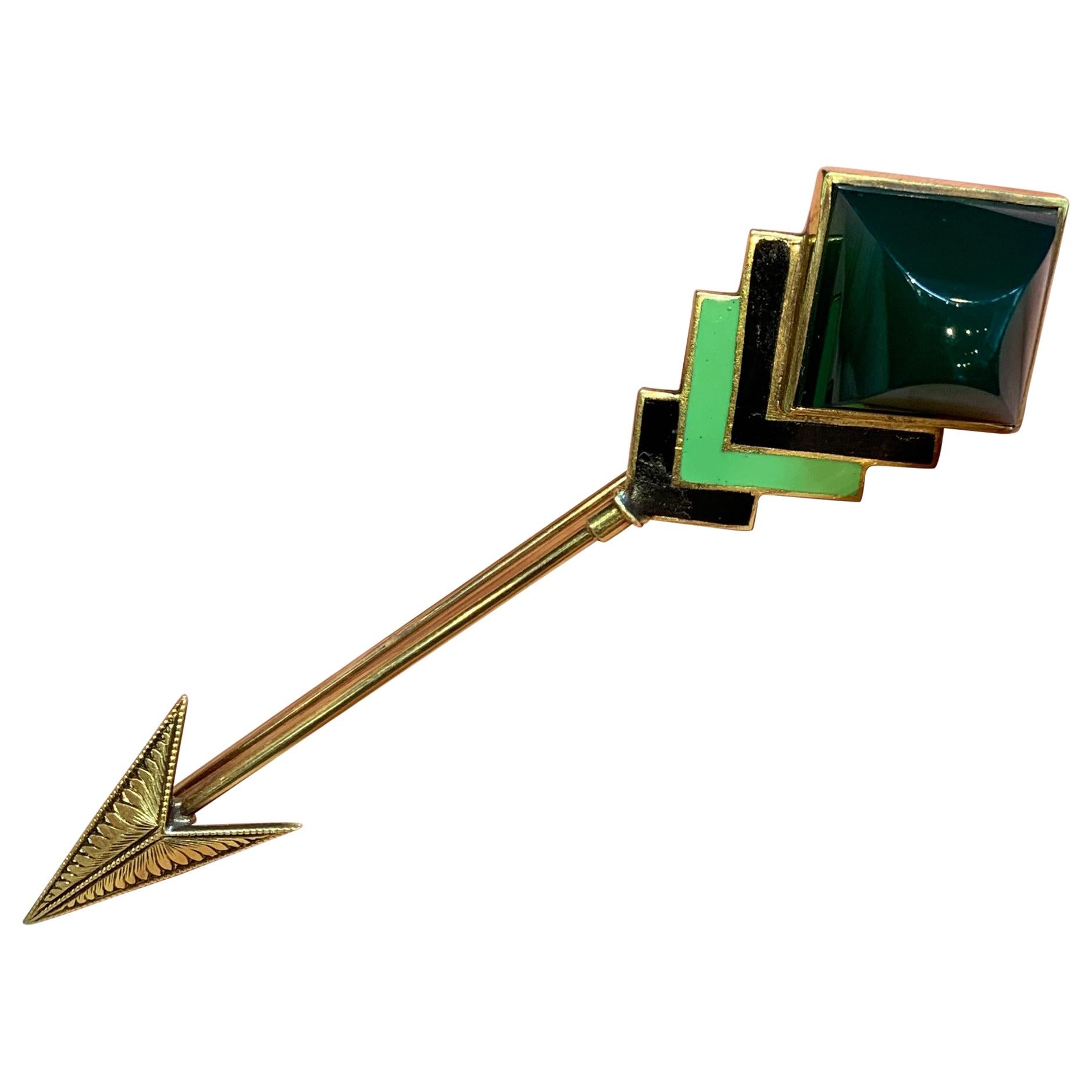 Yellow Gold and Enamel Men's Stickpin