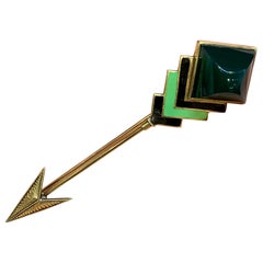 Yellow Gold and Enamel Men's Stickpin