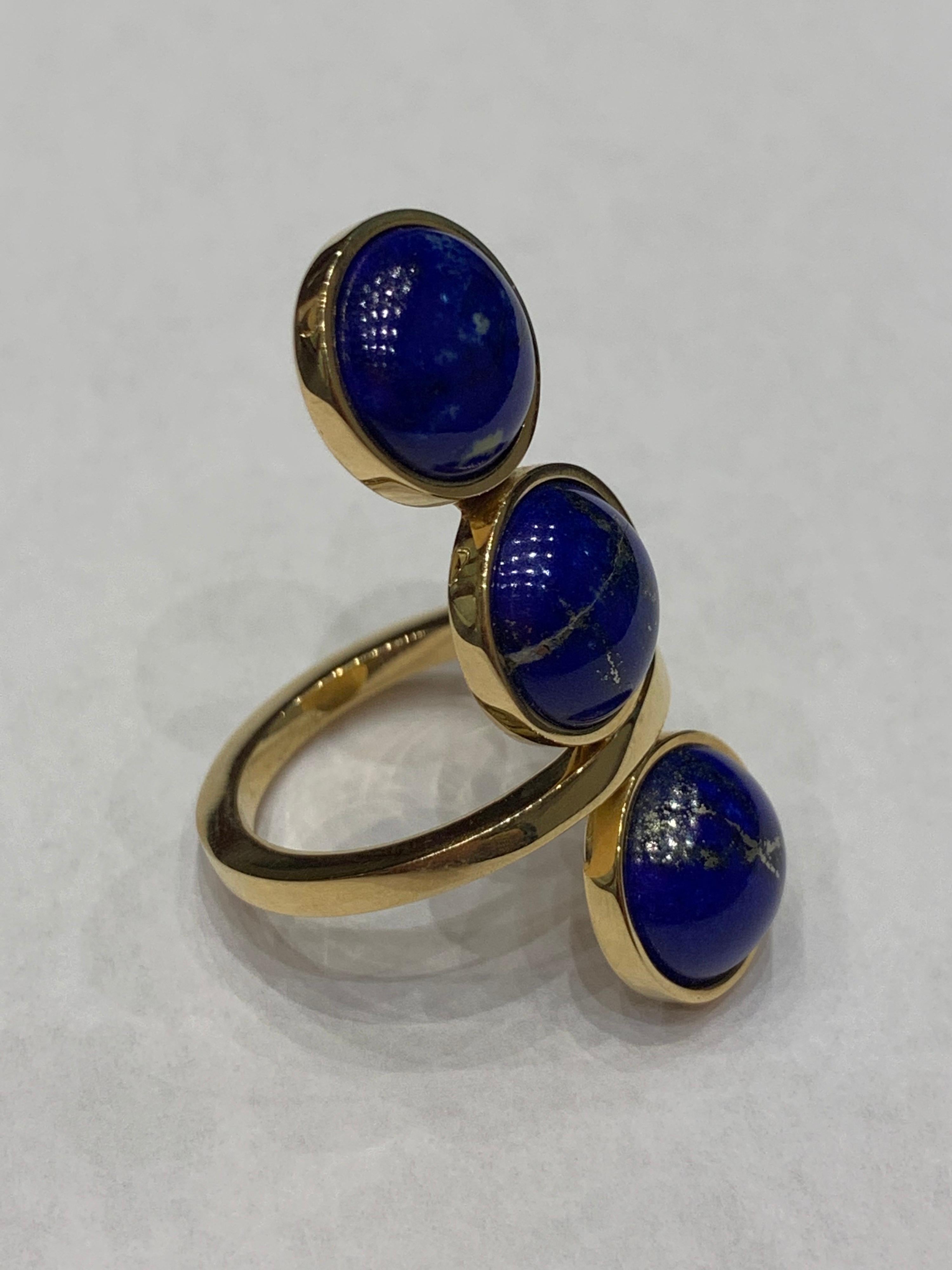 Yellow Gold and Lapis Lazuli Cocktail Ring (Zeitgenössisch)