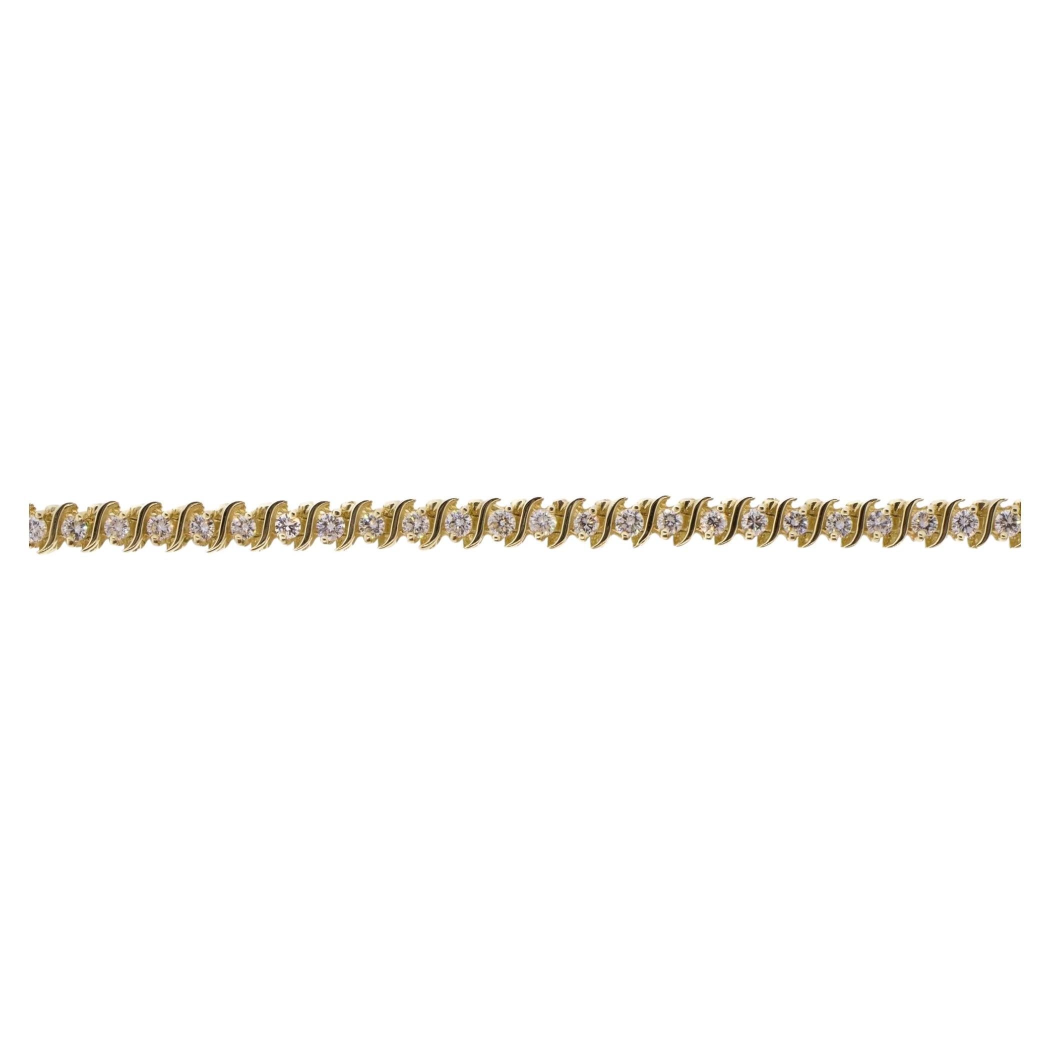 Pulsera Línea Tenis Oro Amarillo y Diamantes Naturales