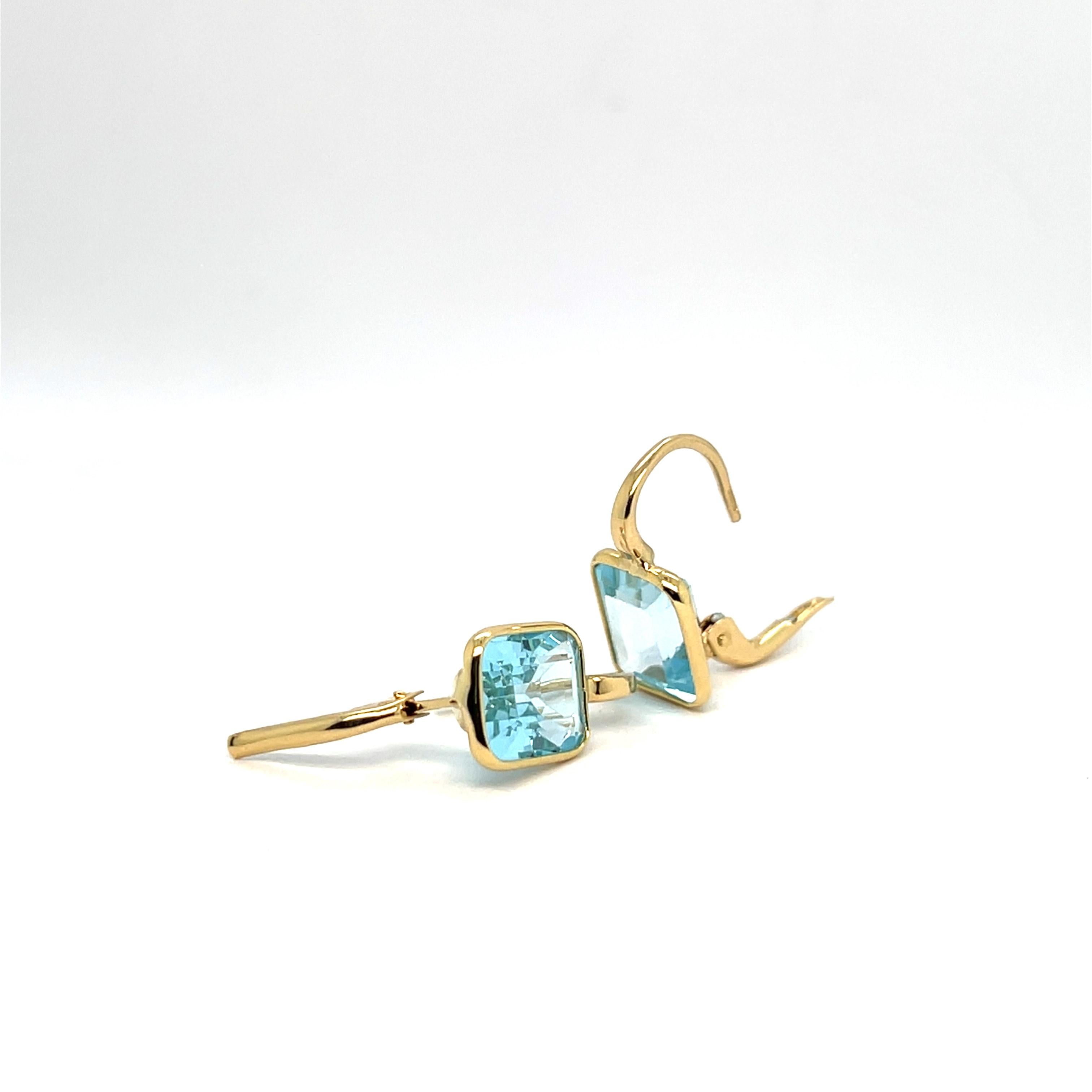 Gelbgold und Naturquarz-Ohrringe Damen im Angebot