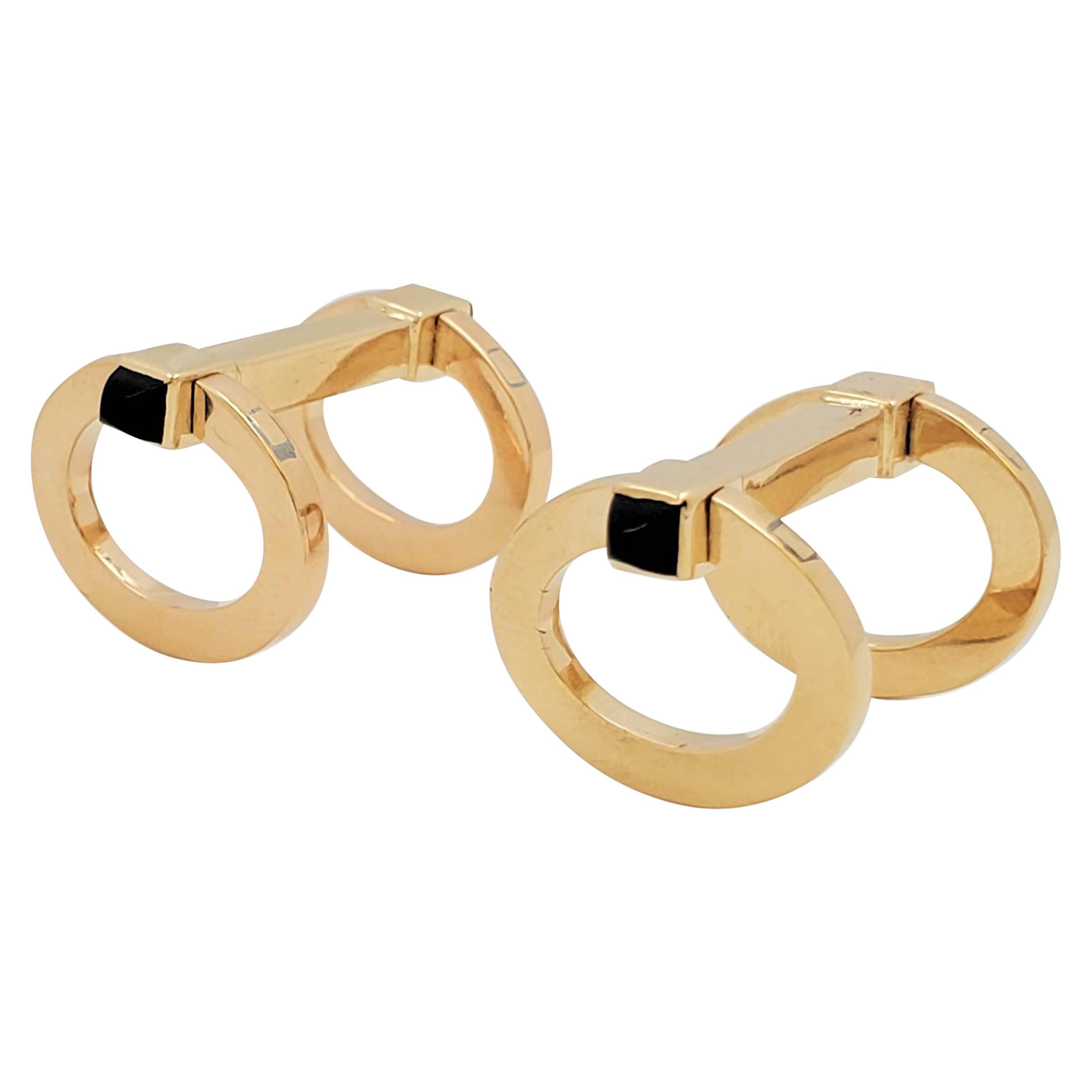 Yellow Gold and Onyx Cufflinks