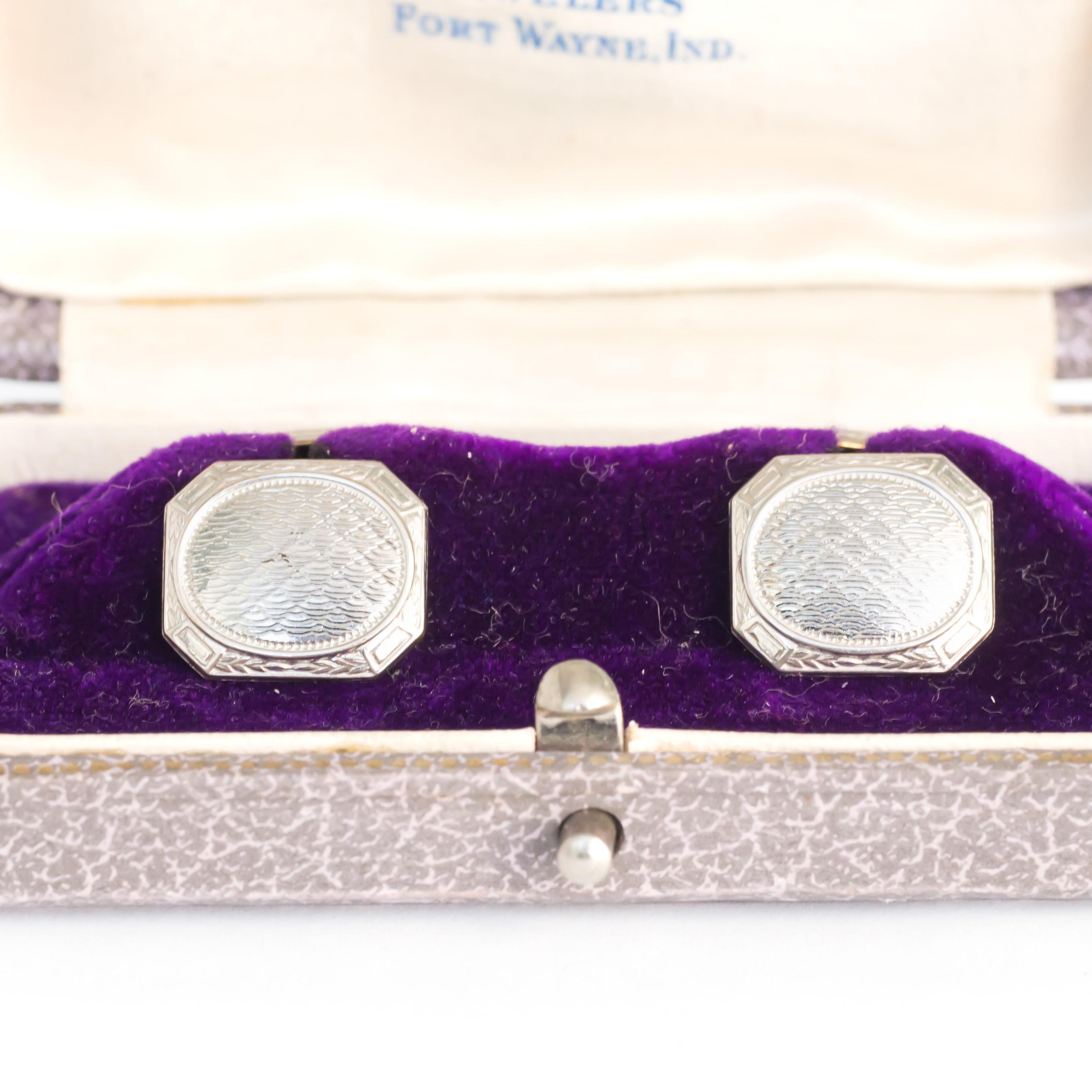 Victorian Yellow Gold and Platinum Cufflinks For Sale