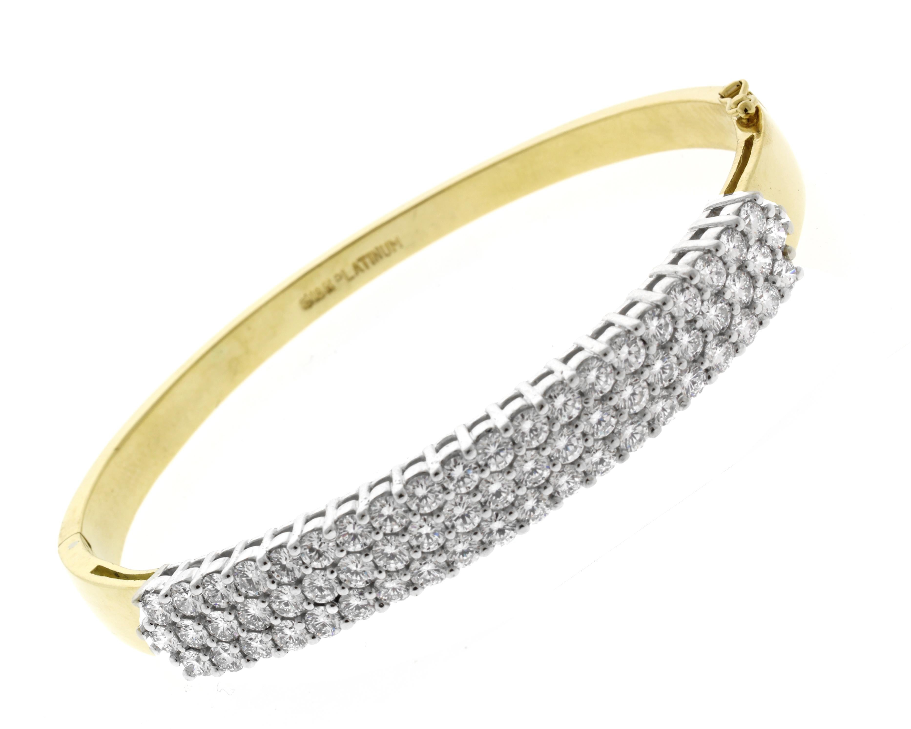 Armband aus Gelbgold und Platin mit Diamanten (Brillantschliff)