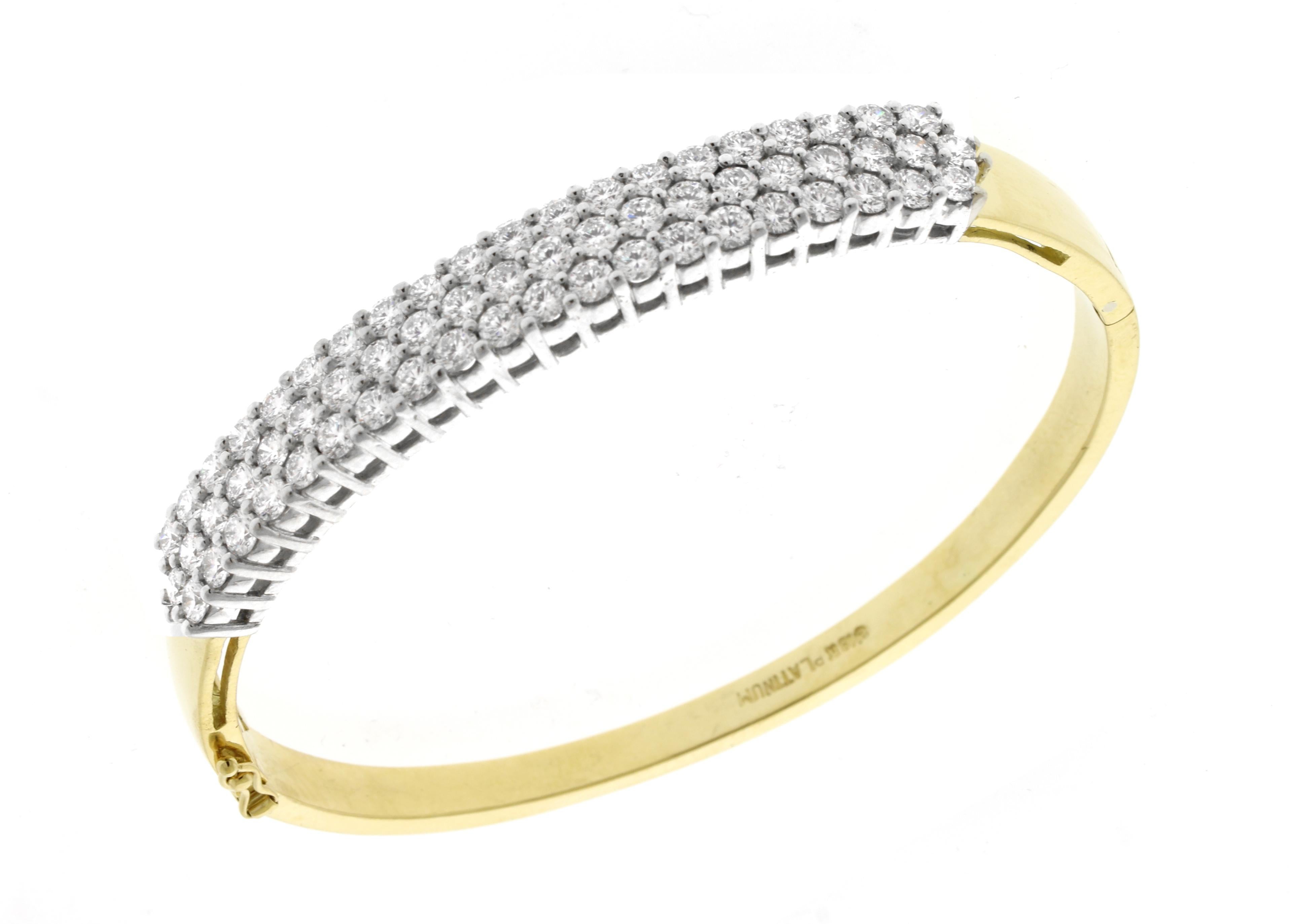 Armband aus Gelbgold und Platin mit Diamanten im Zustand „Gut“ in Bethesda, MD