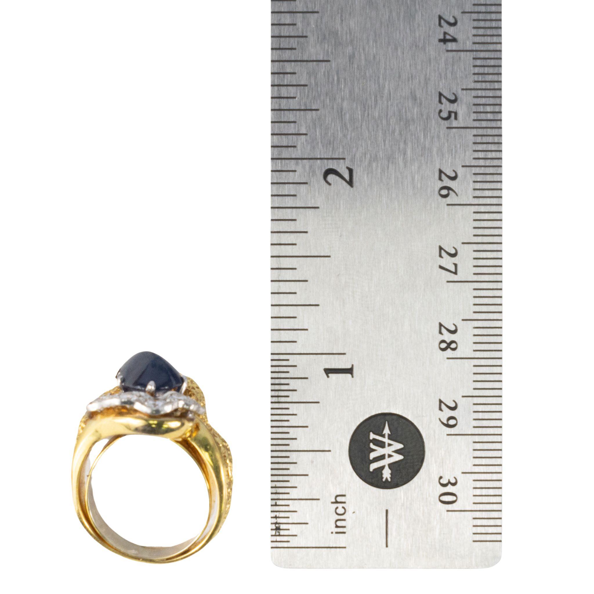 Women's Diamond and Cabochon Sapphire Cocktail Ring For Sale