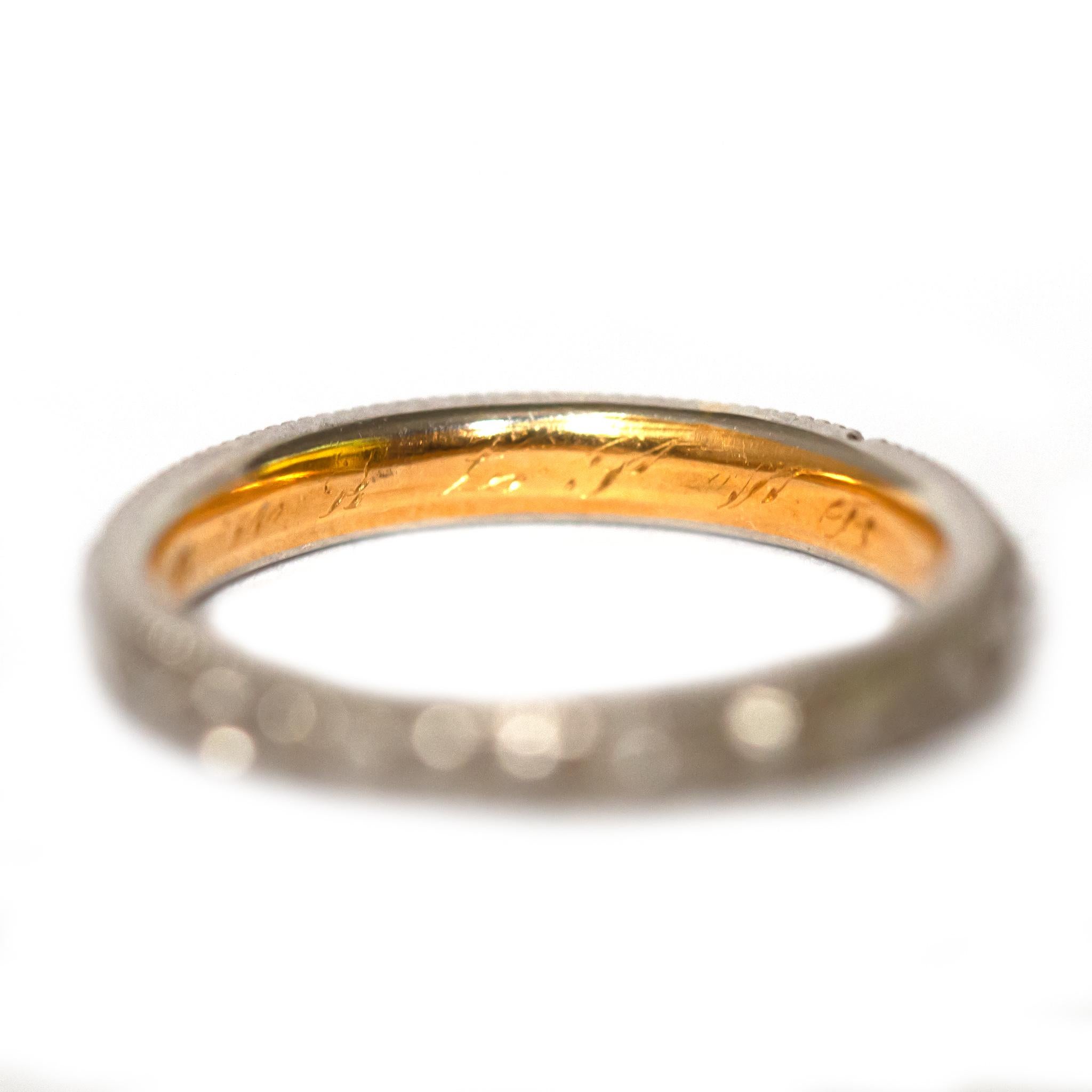 Edwardian Yellow Gold and Platinum Wedding Band For Sale