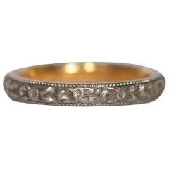 Antique Yellow Gold and Platinum Wedding Band