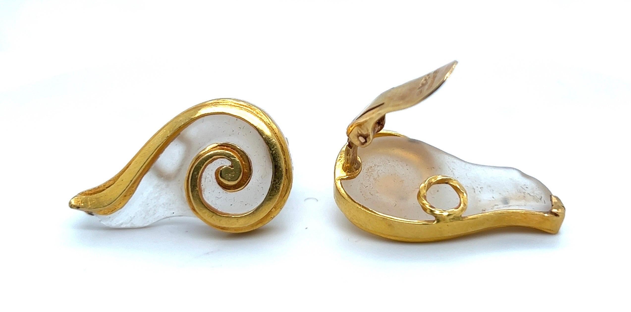 Ohrringe aus Gelbgold und Bergkristall von Lalaounis (Gemischter Schliff) im Angebot