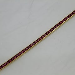 Yellow Gold and Rubies Tennis Bracelet