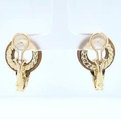 Yellow Gold and Tiger's Eye Earrings