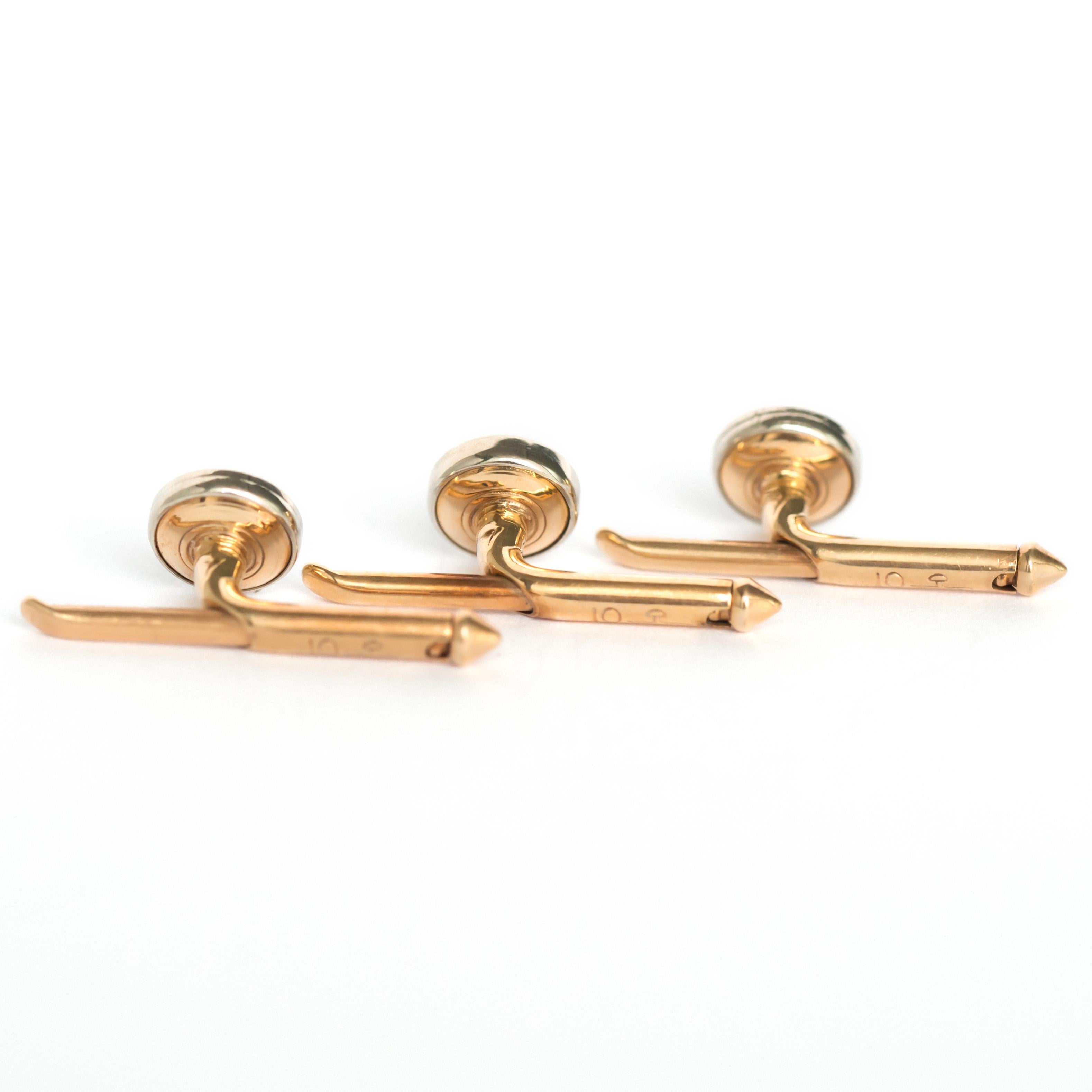 Yellow Gold and White Gold Cufflink In Good Condition In Atlanta, GA