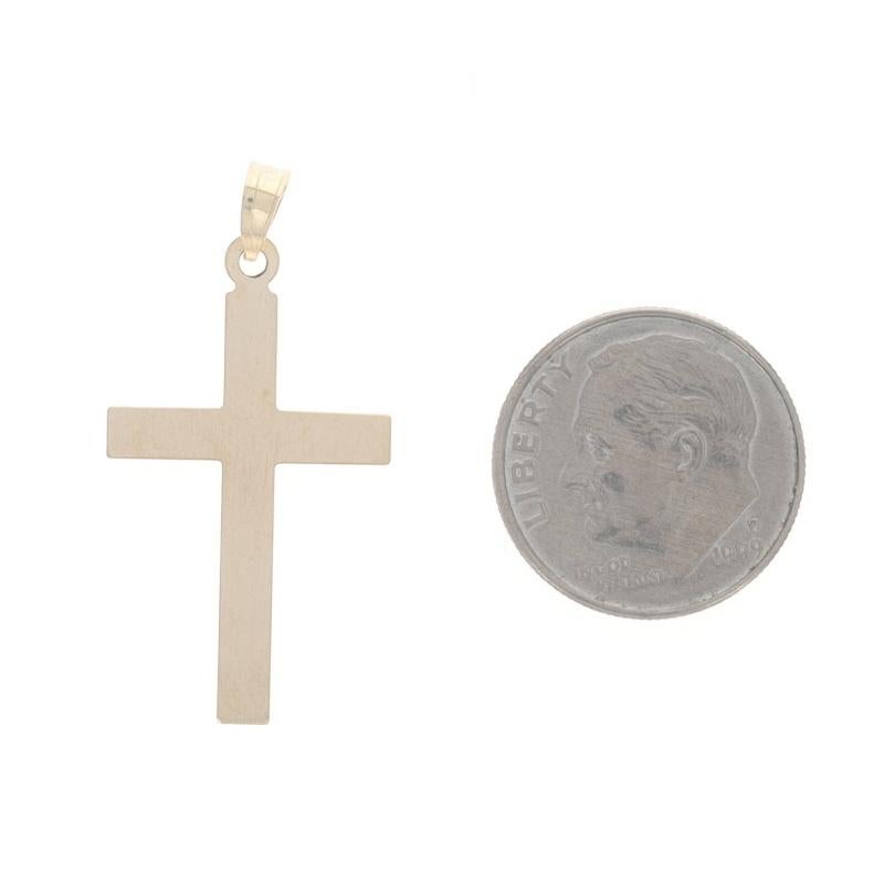 Women's Yellow Gold Angled Cross Pendant - 14k Faith Knife-Edge For Sale