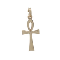 Yellow Gold Ankh Life Charm - 14k Faith Egyptian Hieroglyph