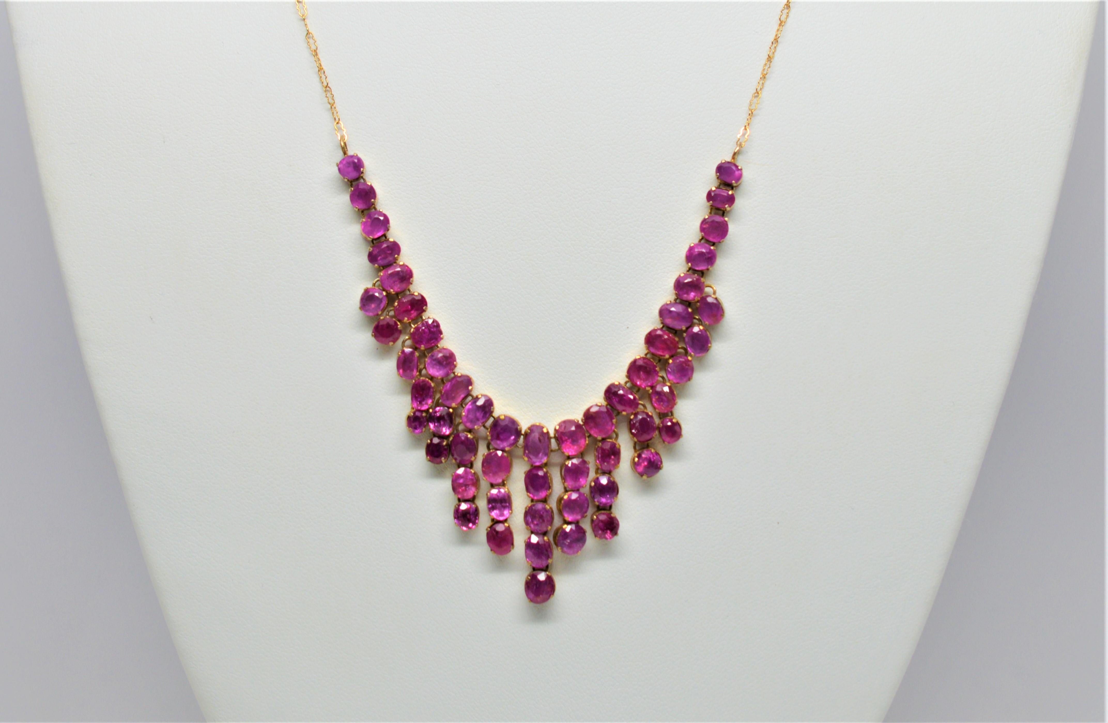 pink sapphire necklace yellow gold