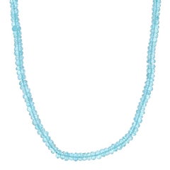 Yellow Gold Apatite Strand Necklace 16 3/4" - 14k Rondelle Beads
