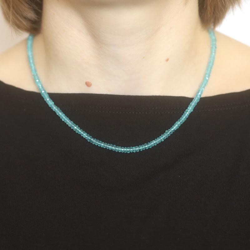 Yellow Gold Apatite Strand Necklace 16 3/4