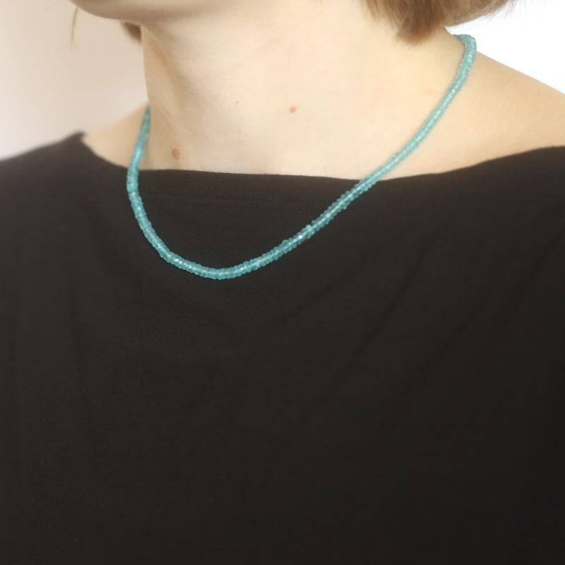 Women's Yellow Gold Apatite Strand Necklace 16 3/4