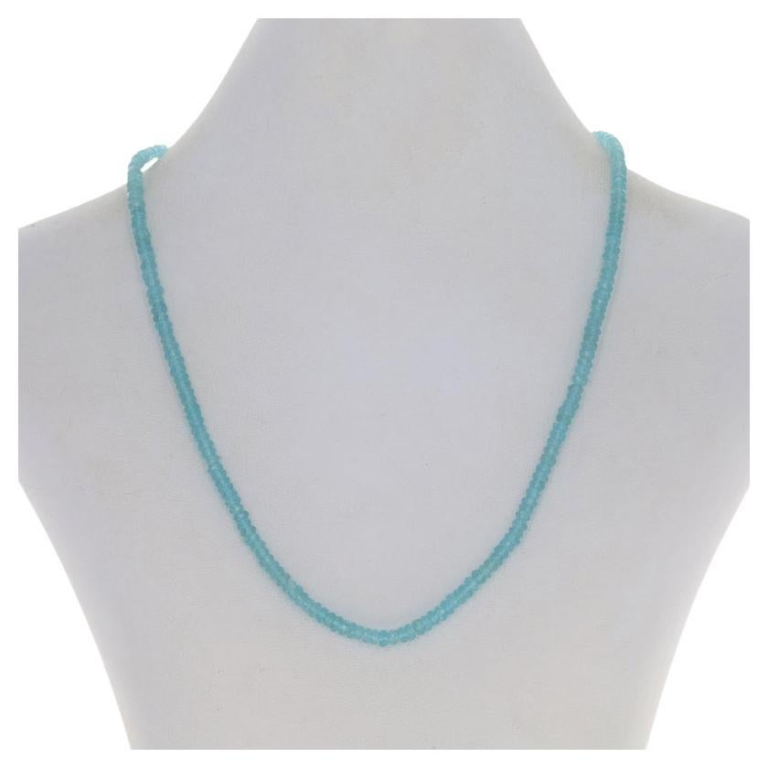 Yellow Gold Apatite Strand Necklace 16 3/4" - 14k Rondelle Beads For Sale