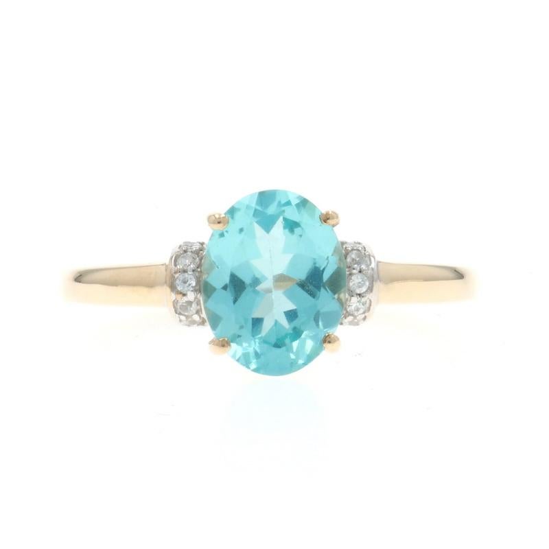 Bague en or jaune Apatite Zircon - 10k Oval 1.80ctw en vente