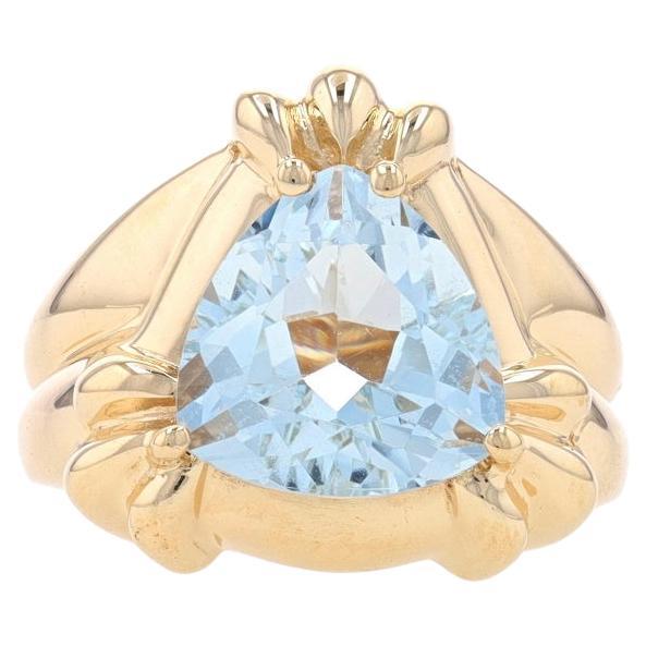 Gelbgold Aquamarin Cocktail Solitär Ring - 10k Trillion 2,30ct