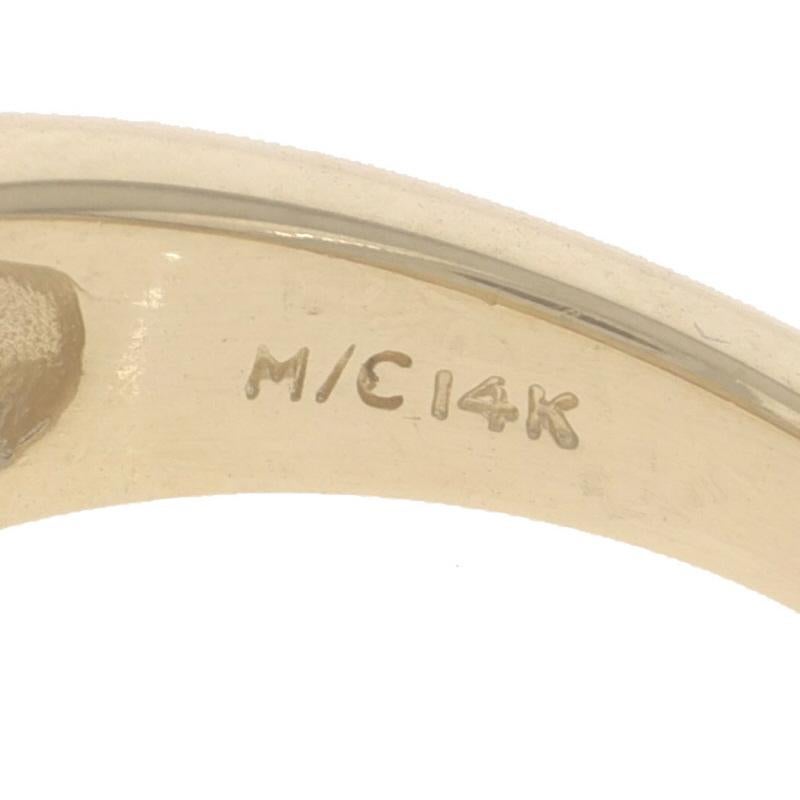 Fascia a grappolo di diamanti in oro giallo - Anello ovale e rotondo da 0,96 ct. in 14 ct. in vendita 2