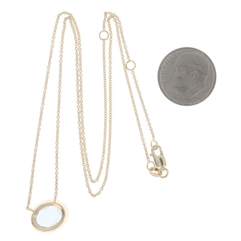 Collier en Or Jaune Aigue Marine Diamant Halo 16