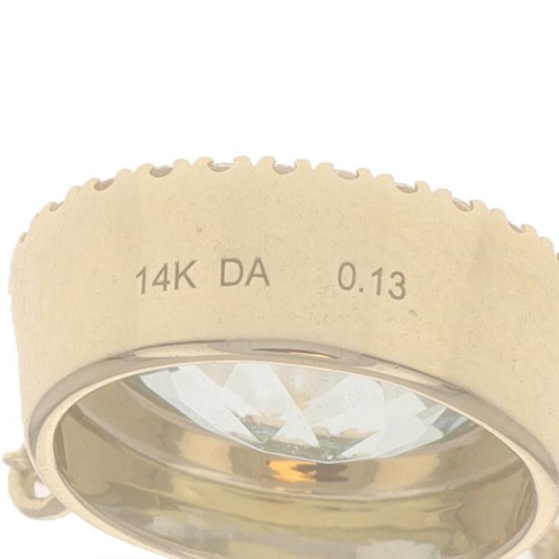 Collier en Or Jaune Aigue Marine Diamant Halo 16