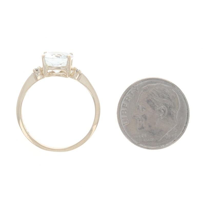Bague aigue-marine diamantée ovale en or jaune 14 carats 2,28 carats en vente 1
