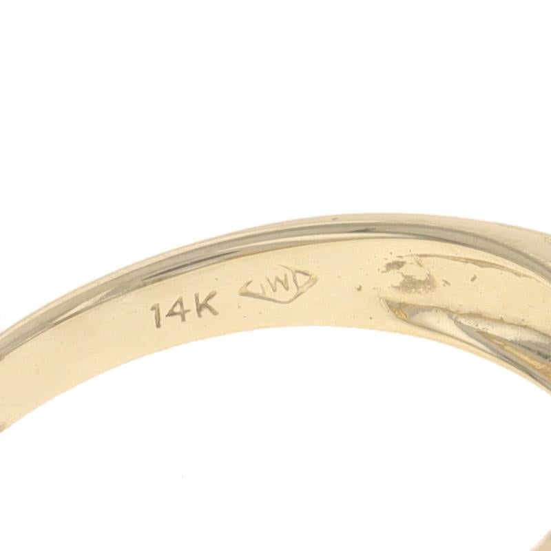 Yellow Gold Aquamarine Diamond Three-Stone Ring - 14k Princess 2.65ctw For Sale 1
