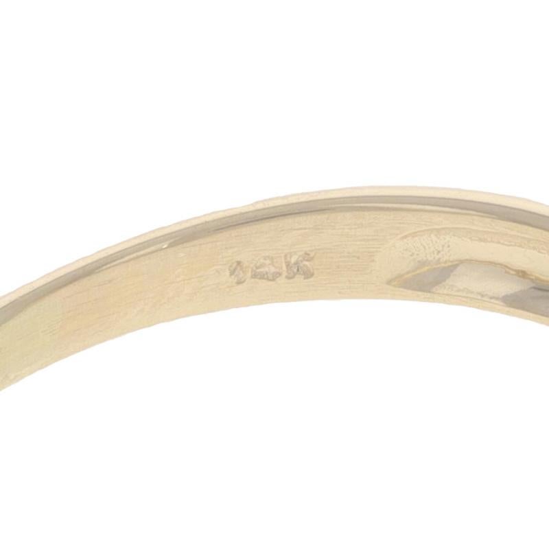 Bague en or jaune aigue-marine et topaze blanche - 14k ovale .46ctw Knife-Edge en vente 2