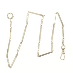 Yellow Gold Art Deco Fancy Long & Short Pocket Watch Chain 13" 14k Vintage