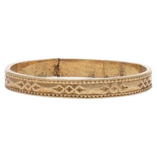 Yellow Gold Art Deco Link Ring - 10k Midi Vintage Child's Band Size 1