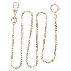 Yellow Gold Art Deco Pocket Watch Chain - 14k Vintage Box Chain Parts/Repair