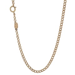 Yellow Gold Art Deco Watch Chain Necklace 26 1/4" - 14k Curb Vintage