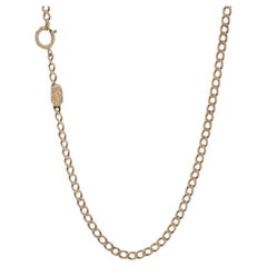 Yellow Gold Art Deco Watch Chain Necklace 26 1/4" - 14k Curb Vintage