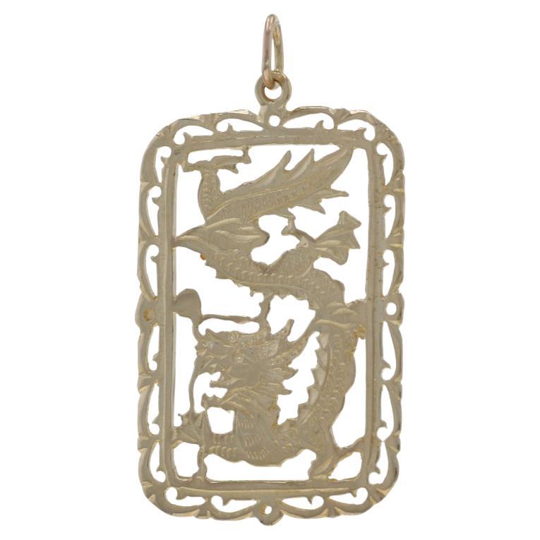 Yellow Gold Asian Dragon Pendant 14k Good Fortune