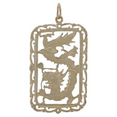 Yellow Gold Asian Dragon Pendant 14k Good Fortune