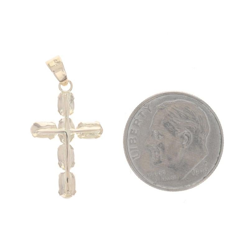 Yellow Gold Australian Opal Cross Pendant - 14k .48ctw Faith In Excellent Condition For Sale In Greensboro, NC