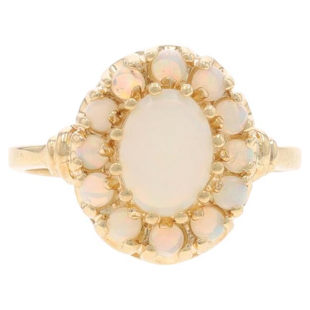 Or Jaune Bague Halo Opale Australienne 10k Cabochon Ovale
Cabochon Rond 1.14ctw