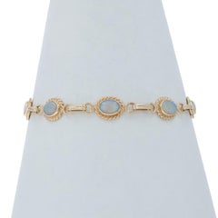 Gelbgold Australian Opal Link Armband 7 1/4" - 14k Oval Cabochon 2.45ctw